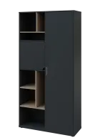 KSR6-83 P skříň šatní, 1x výsuvné ramínko, dvířka, niky, 2053x1022x400 mm, provedení pravé, korpus a